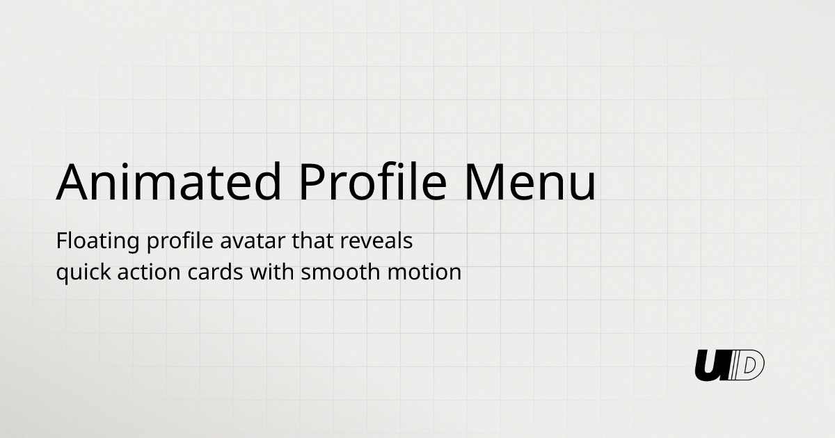 Animated Profile Menu Component | UI TripleD