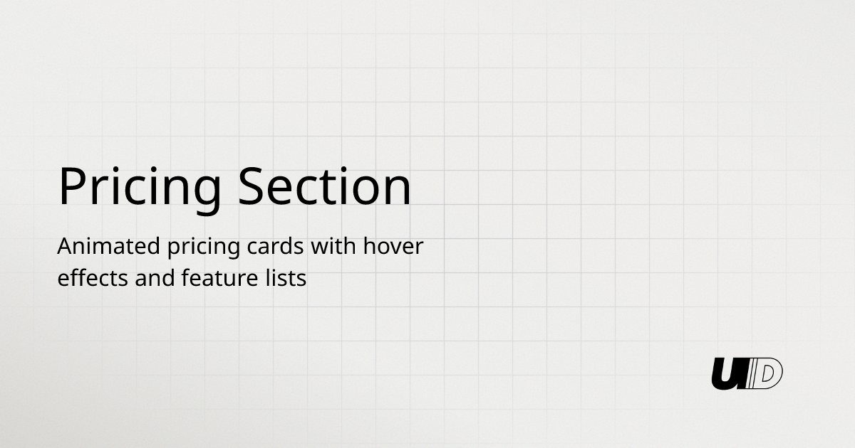 Pricing Section Component | UI TripleD