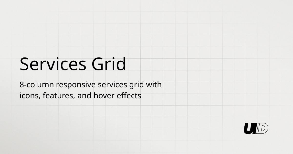 Services Grid Component | UI TripleD
