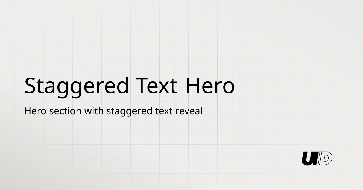 Staggered Text Hero Component | UI TripleD