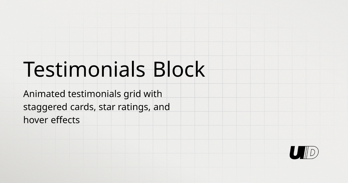 Testimonials Block Component | UI TripleD